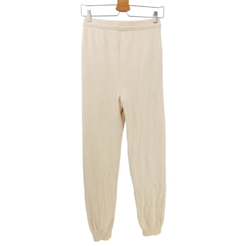 Loro Piana Womens 100% Cashmere Knitted Track Pants Size M Light Beige Luxury